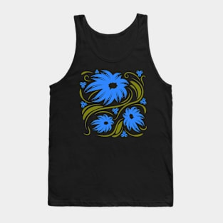 Folk flowers floral art print Flowers abstract art Tank Top